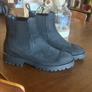 Thursday Boot Company Black Suede Chelsea Lug Boots